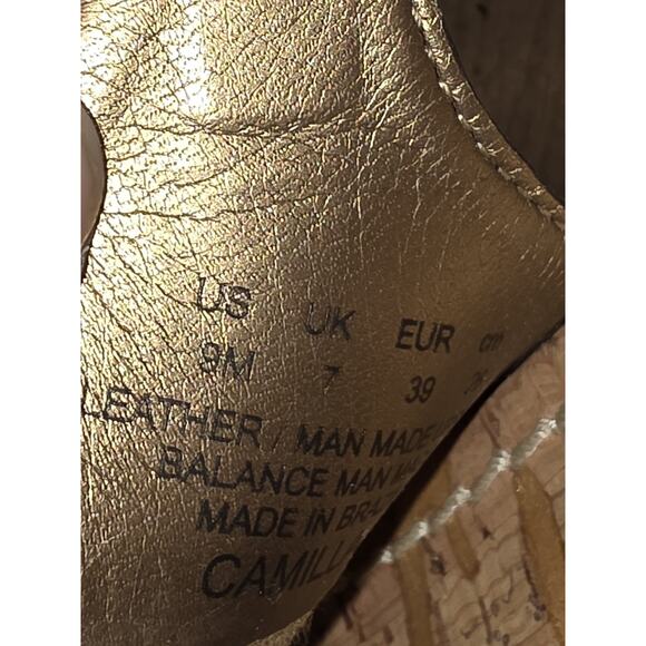 Sam Edelman CAMILLA Black Leather Sandals Wood Wedge Sling Heel Platform Read 9 - Picture 4 of 9